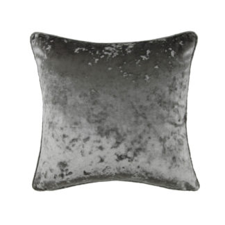 An Image of Crushed Velvet Cushion - Grey - 45x45cm
