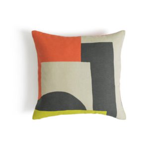 An Image of Habitat Geometric Patterned Cushion- Multicoloured - 43x43cm