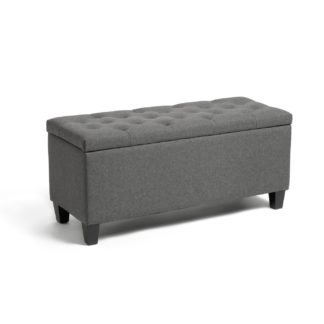 An Image of Argos Home Large Fabric Ottoman - Grey