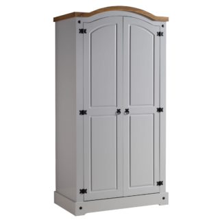 An Image of Corona Curved Top 2 Door Wardrobe Grey