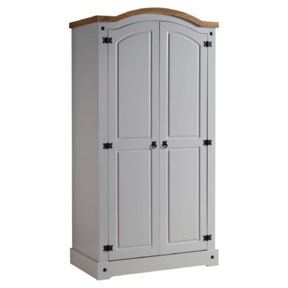 An Image of Corona Curved Top 2 Door Wardrobe Grey