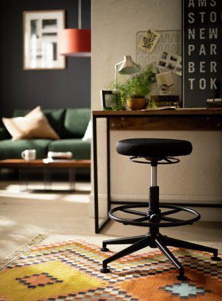 An Image of Habitat Fia Fabric Ergonomic Office Chair - Black