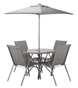 An Image of Argos Home Sicily 4 Seater Patio Set - Grey