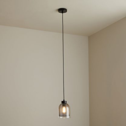 An Image of Akala 1 Light Pendant Ceiling Fitting Black
