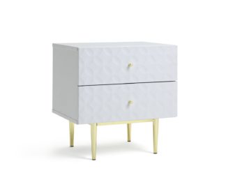 An Image of Habitat Sienna 2 Drawer Bedside Table - White