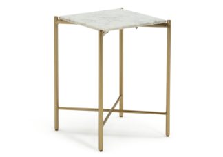 An Image of Habitat Elba Marble Side Table - Brass