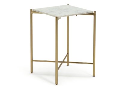 An Image of Habitat Elba Marble Side Table - Brass