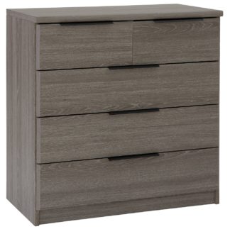 An Image of Argos Home Hallingford 3 + 2 Drawer Chest - Grey Oak Effect