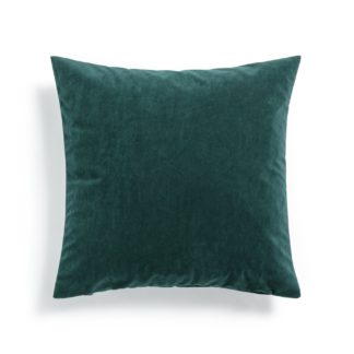 An Image of Habitat Matte Velour Soft Plain Cushion - Emerald - 43x43cm