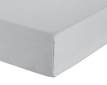 An Image of Habitat Cotton Rich Dove Grey Flat Sheet - Double