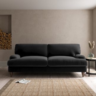 An Image of Darwin Luxury Velvet 4 Seater Sofa Luxury Velvet Black