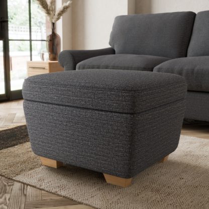 An Image of Arundel Textured Weave Footstool Textured Weave Graphite
