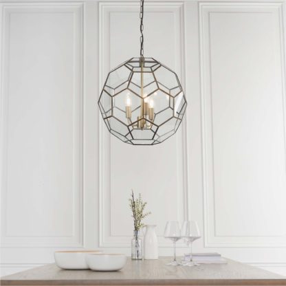 An Image of Vogue Hillier 3 Light Pendant Brass