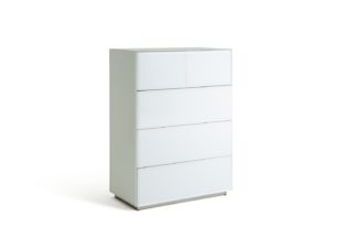 An Image of Habitat Mayfair 3 +2 Drawer Chest - White Glass