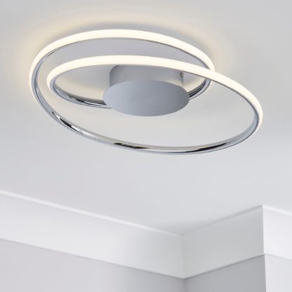 An Image of Langdon 2 Light Integrated LED Bathroom Ceiling Fitting Chrome