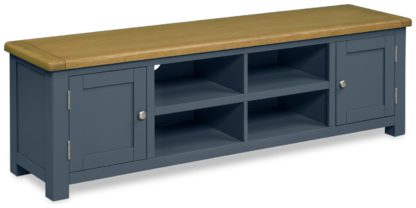 An Image of Habitat Kent 2 Door TV Unit - Dark Grey