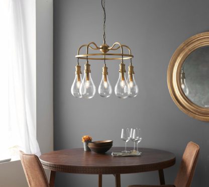 An Image of Vogue Garda 5 Light Ceiling Fitting Brass