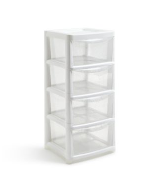 An Image of Argos Home 4 Drawer Wide Tower - Silver