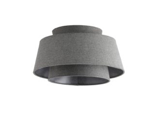 An Image of Habitat Dione Textured 2 Tier Flush to Ceiling Light - Grey