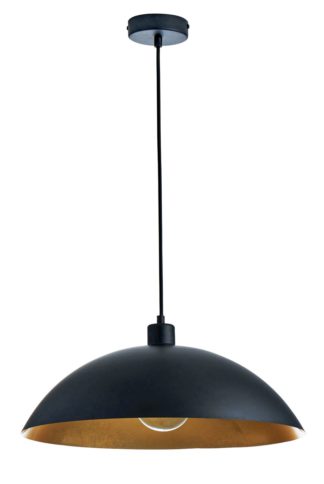 An Image of Habitat Yuno Leaf Pendant Shade - Black and Gold