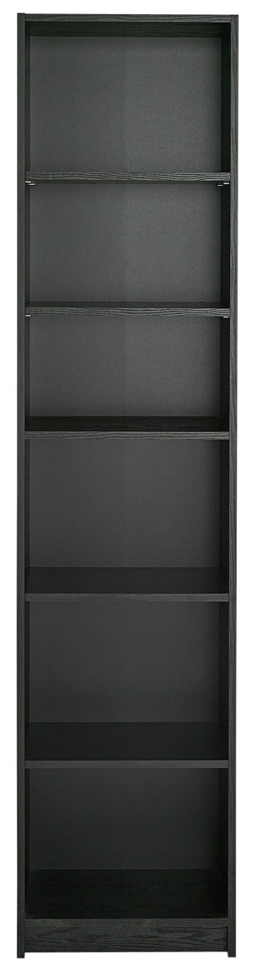 An Image of Argos Home Maine 5 Shelf Half Width Bookcase - Oak Effect