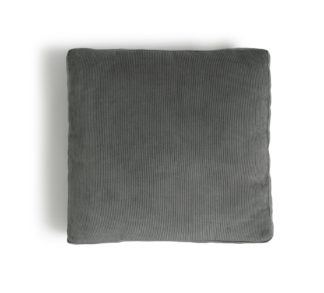 An Image of Habitat Cord Textured Stripe Cushion - Grey - 43x43cm