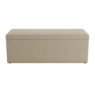 An Image of Oswald Faux Wool Ottoman Bench Natural