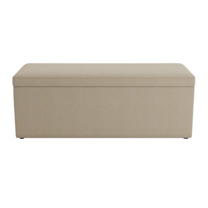 An Image of Oswald Faux Wool Ottoman Bench Natural