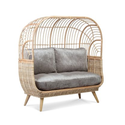 An Image of Cocoon Rattan Sofa in Alpine