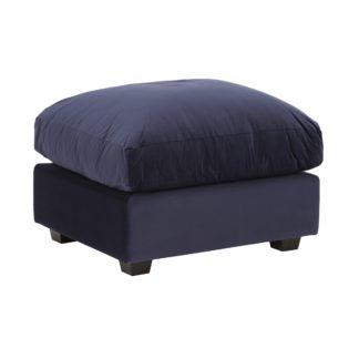 An Image of Taylor Footstool, Sunningdale Midnight Blue