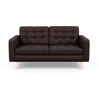 An Image of Heal's Hepburn 2 Seater Sofa Leather Grain Chocolate 068 Natural Feet