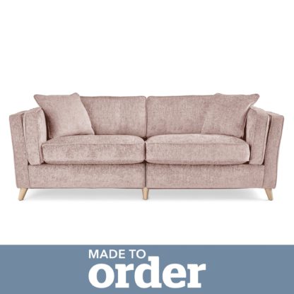 An Image of Arabella 4 Seater Sofa Luxury Chenille Pink