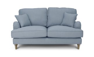 An Image of Habitat Matilda 2 Seater Fabric Sofa - Light Blue