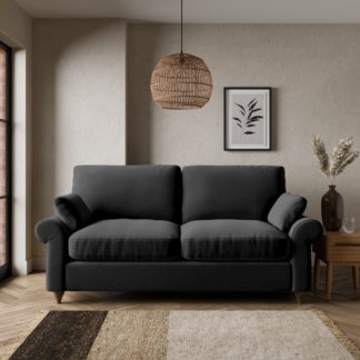 An Image of Salisbury Luxury Velvet 2 Seater Sofa Bed Luxury Velvet Black
