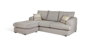 An Image of Habitat Atticus Left Corner Fabric Chaise Sofa - Grey