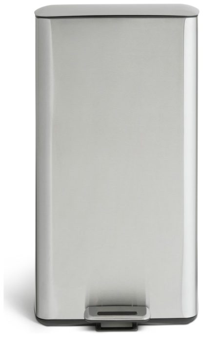 An Image of Habitat 30 Litre Modern Rectangular Bin - silver