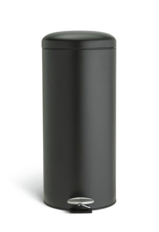 An Image of Habitat 30 Litre Domed Pedal bin - Black