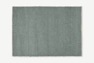 An Image of Berala Textured Wool Rug, Extra Large 200 x 300cm, Blue Slate