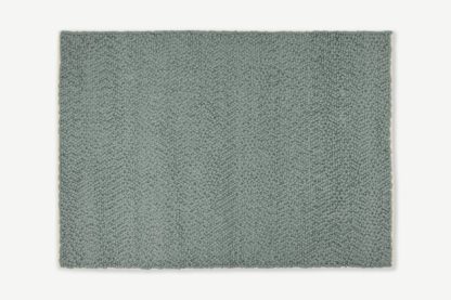 An Image of Berala Textured Wool Rug, Extra Large 200 x 300cm, Blue Slate