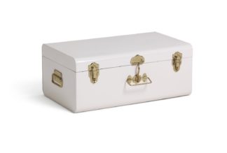 An Image of Habitat Large Galvanised Storage Trunk with Handles - White