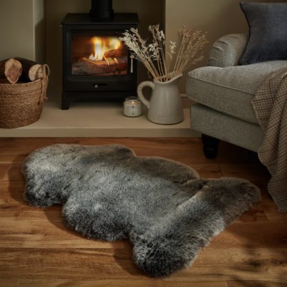 An Image of Luxury Faux Fur Pelt Rug Blush