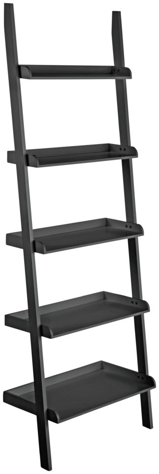 An Image of Habitat Jessie 5 Shelf Wide Leaning Bookcase - Black