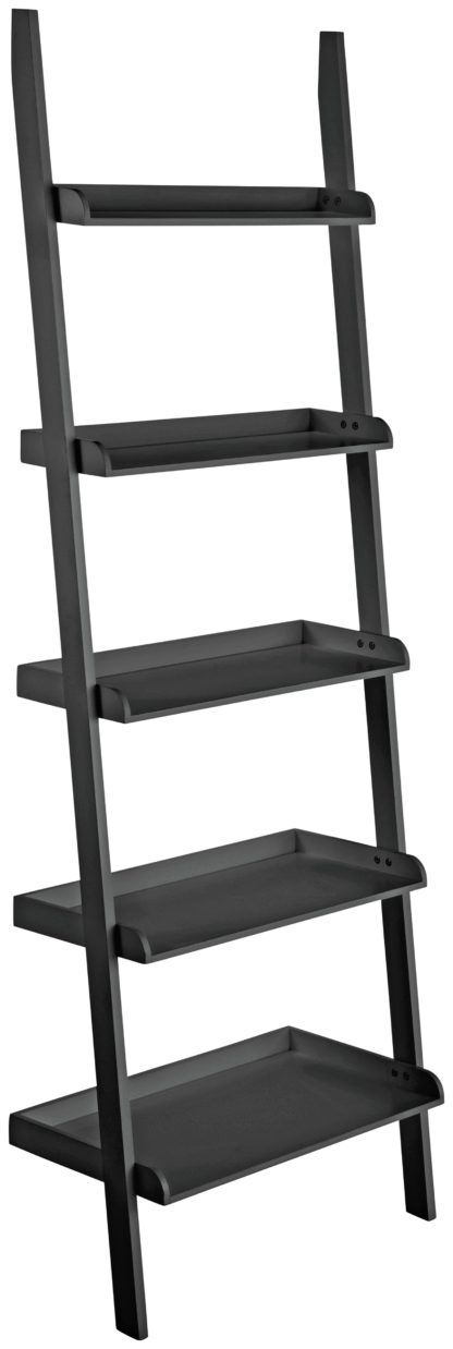 An Image of Habitat Jessie 5 Shelf Wide Leaning Bookcase - Black