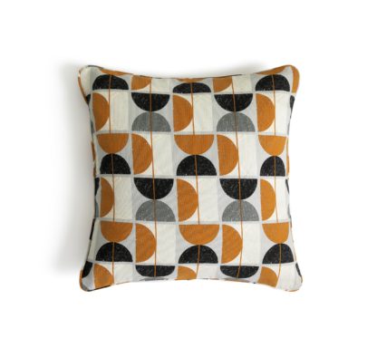 An Image of Habitat Retro Geometric Print Cushion Cover- Multi - 43x43cm