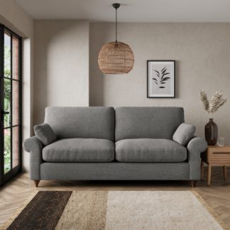 An Image of Salisbury Textured Weave 3 Seater Sofa Textured Weave Graphite
