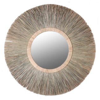 An Image of Round Wicker Mirror