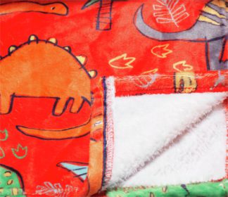 An Image of Habitat Dinosaur Print Super Soft Fleece Throw - Orange