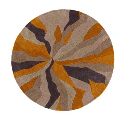 An Image of Infinite Splinter Circle Rug Blue and Brown