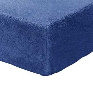 An Image of Habitat Fleece 28cm Polyester Fitted Sheet - King Size