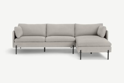 An Image of Zarina Right Hand Facing Chaise End Corner Sofa, Mina Flint Grey